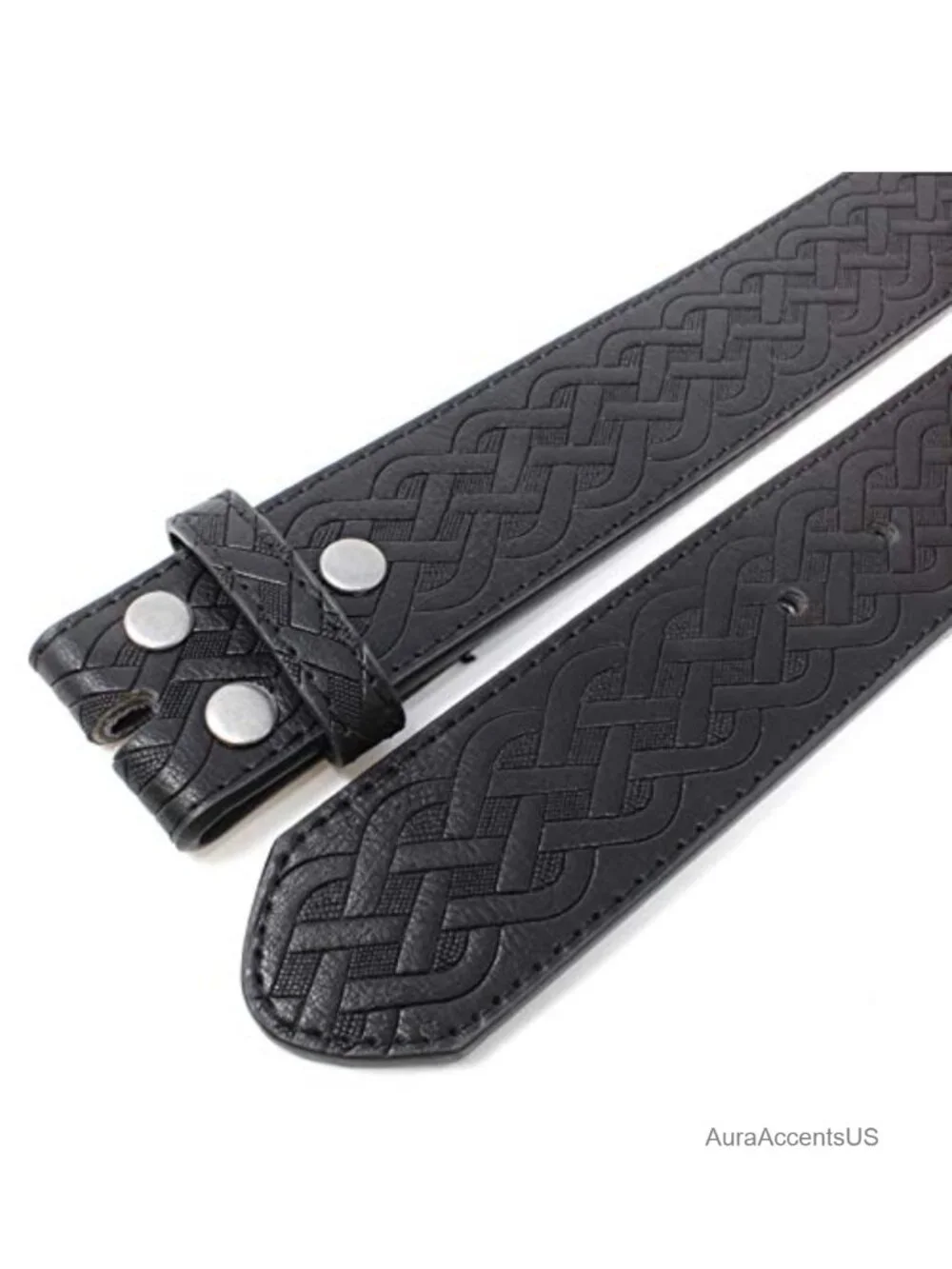 Celtic Knot Leather Belt Strap 1.5 Inch Interchangeable Snap Closure Men's